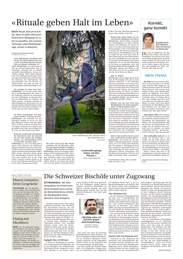 «Rituale geben Halt im Leben»