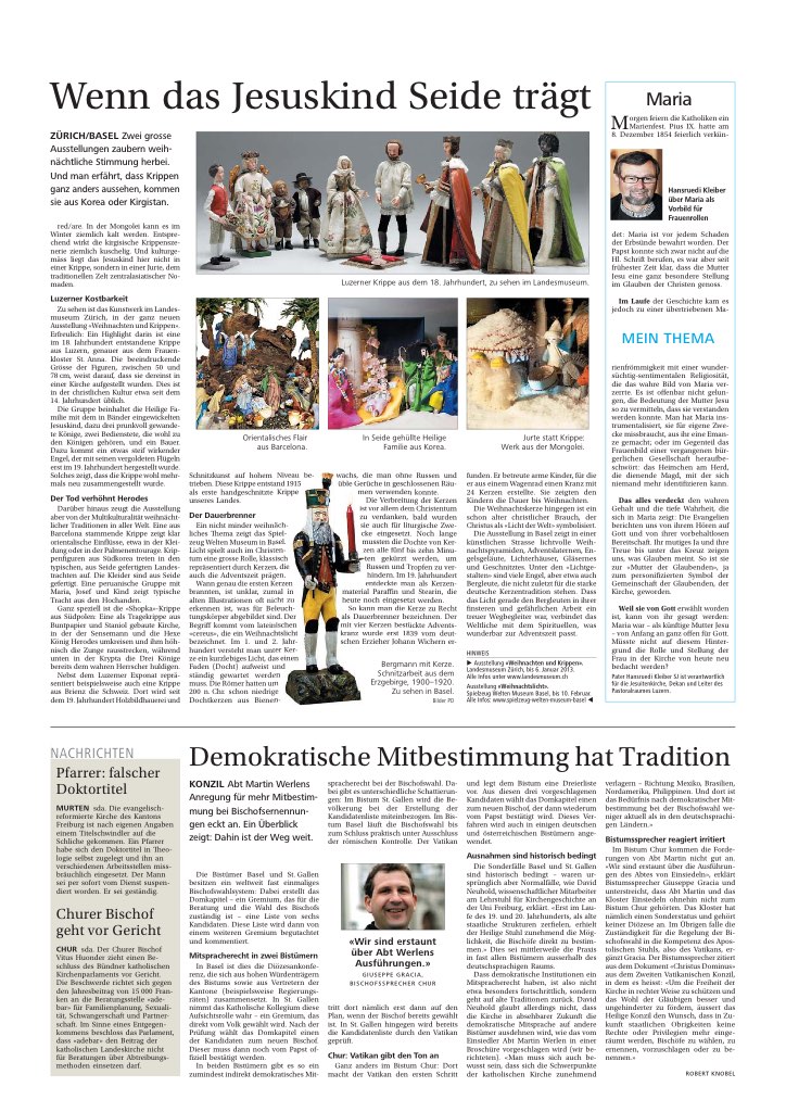 Wenn das Jesuskind Seide trägt