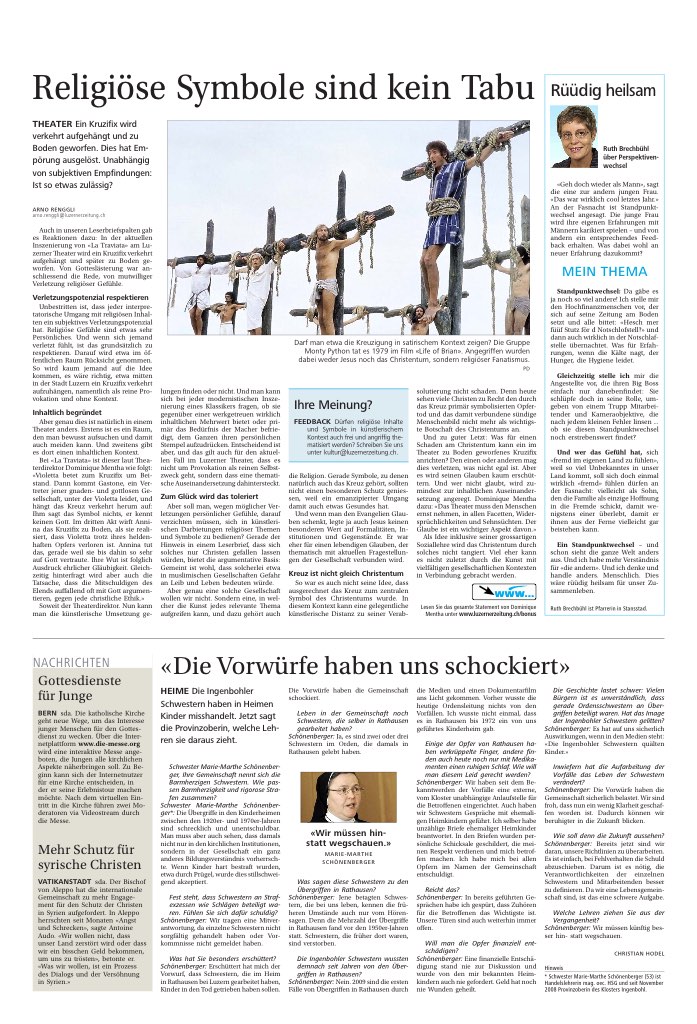 Religiöse Symbole sind kein Tabu