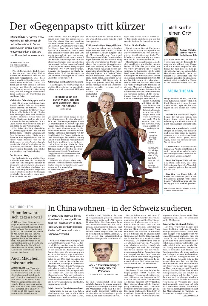 Der «Gegenpapst» tritt kürzer