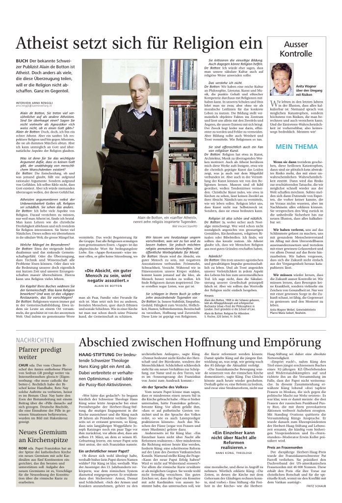 Atheist setzt sich für Religion ein