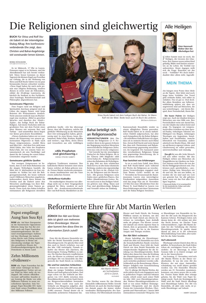 Die Religionen sind gleichwertig