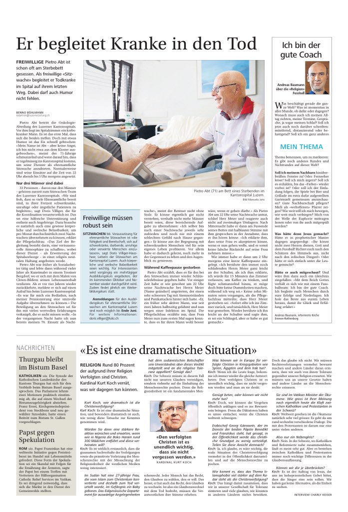Er begleitet Kranke in den Tod