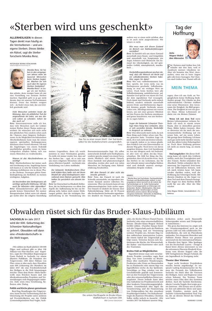 «Sterben wird uns geschenkt»