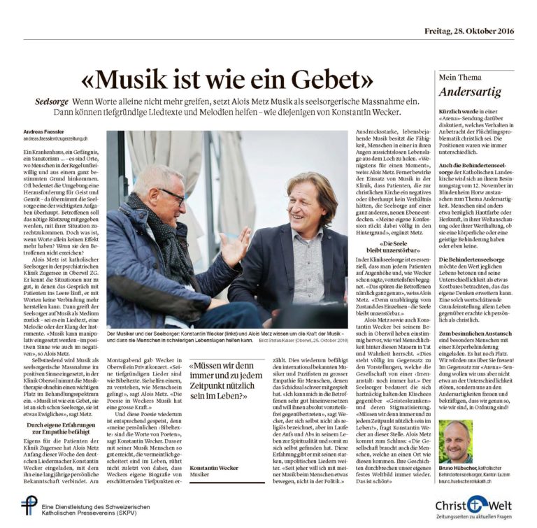 «Musik ist wie ein Gebet»