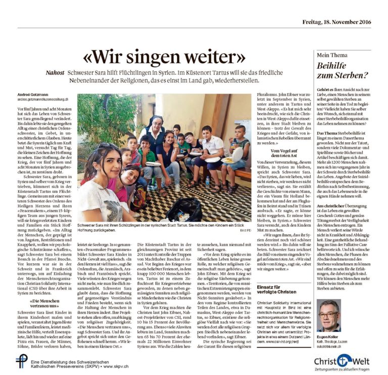 «Wir singen weiter»