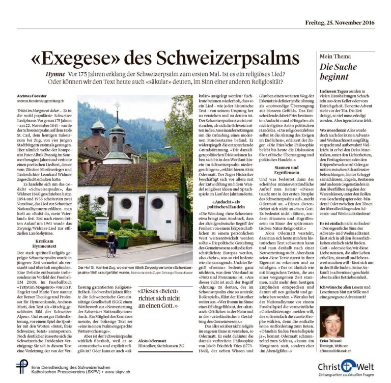 «Exegese» des Schweizerpsalms