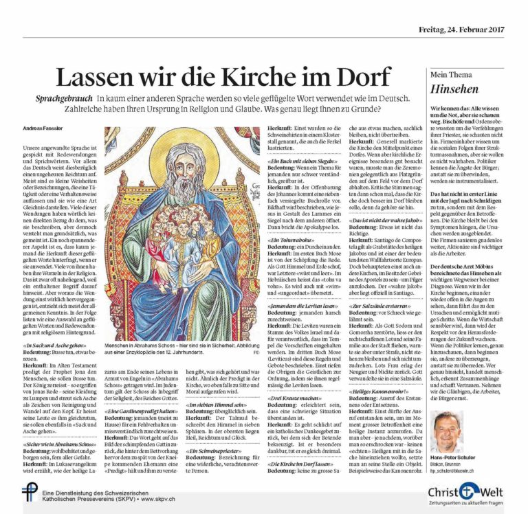 Lassen wir die Kirche im Dorf