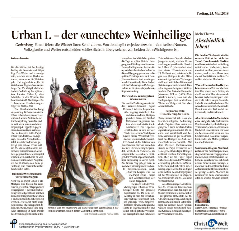 Urban I. – der «unechte» Weinheilige