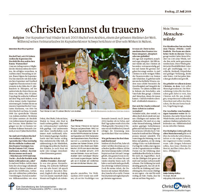 «Christen kannst du trauen»