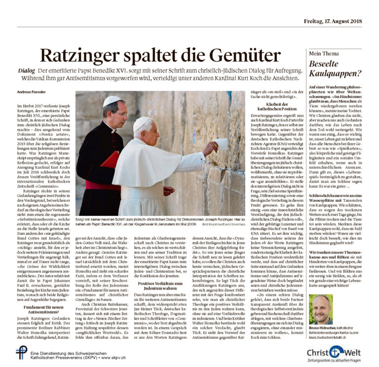 Ratzinger spaltet die Gemüter