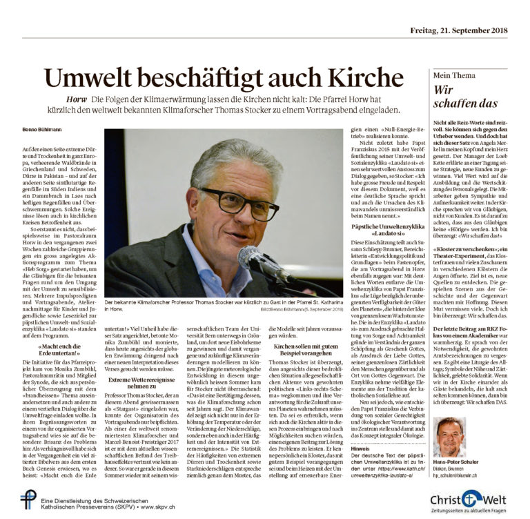 Umwelt beschäftigt auch Kirche