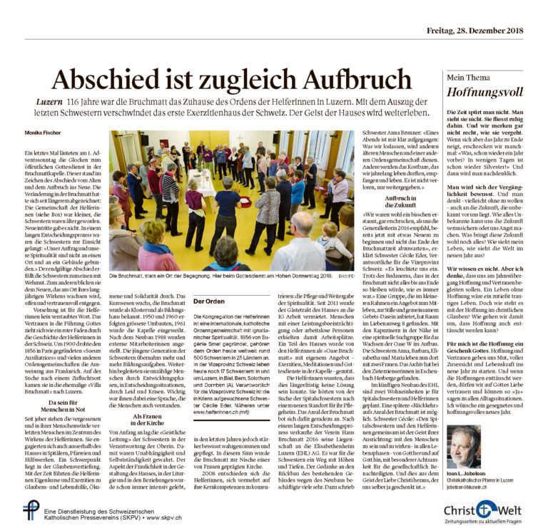 Abschied ist zugleich Aufbruch