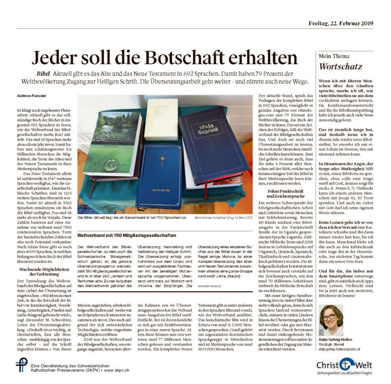 Jeder soll die Botschaft erhalten