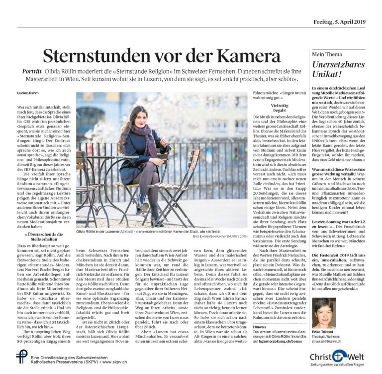 Sternstunden vor der Kamera