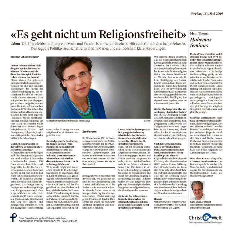 «Es geht nicht um Religionsfreiheit»