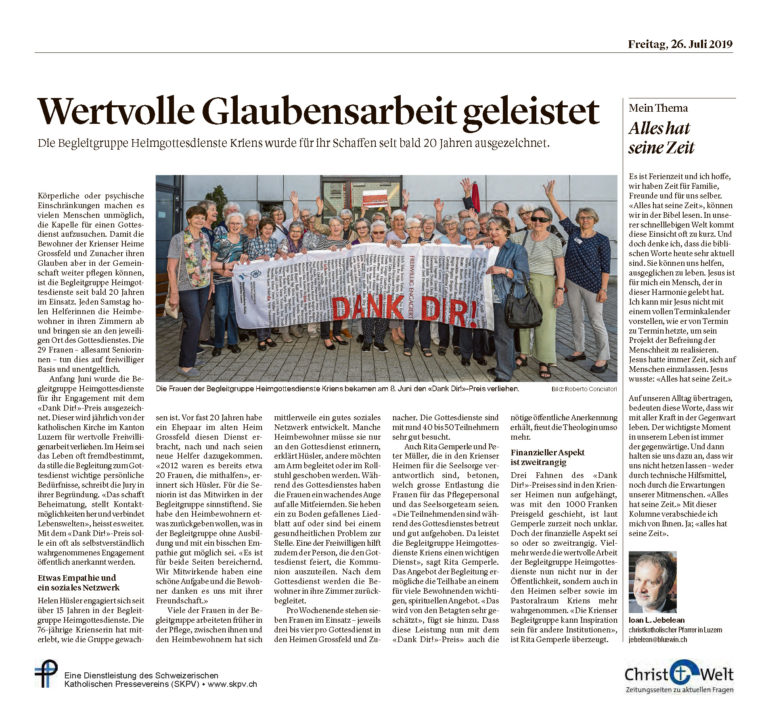 Wertvolle Glaubensarbeit geleistet