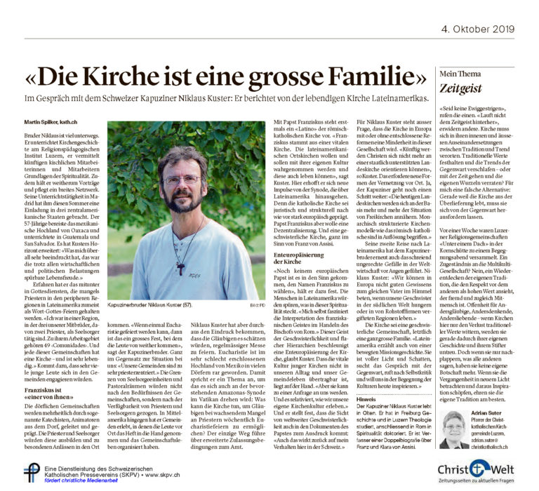 «Die Kirche ist eine grosse Familie»