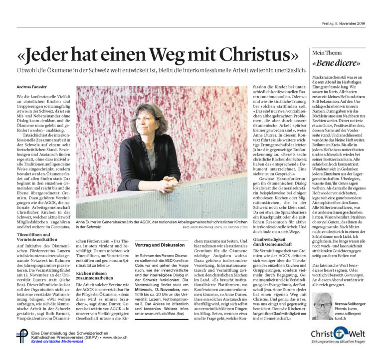 «Jeder hat einen Weg mit Christus»