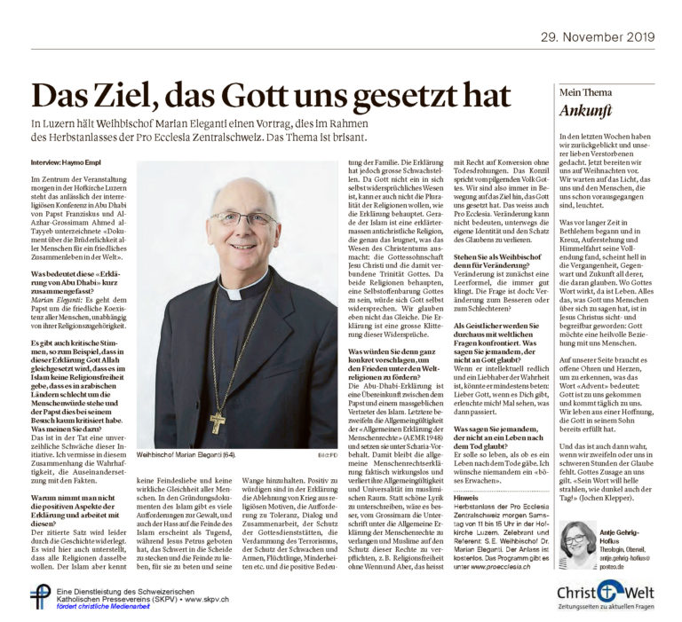 Das Ziel, das Gott uns gesetzt hat