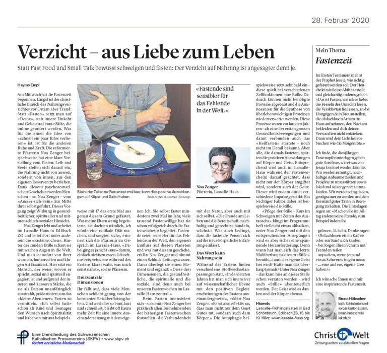 Verzicht – aus Liebe zum Leben