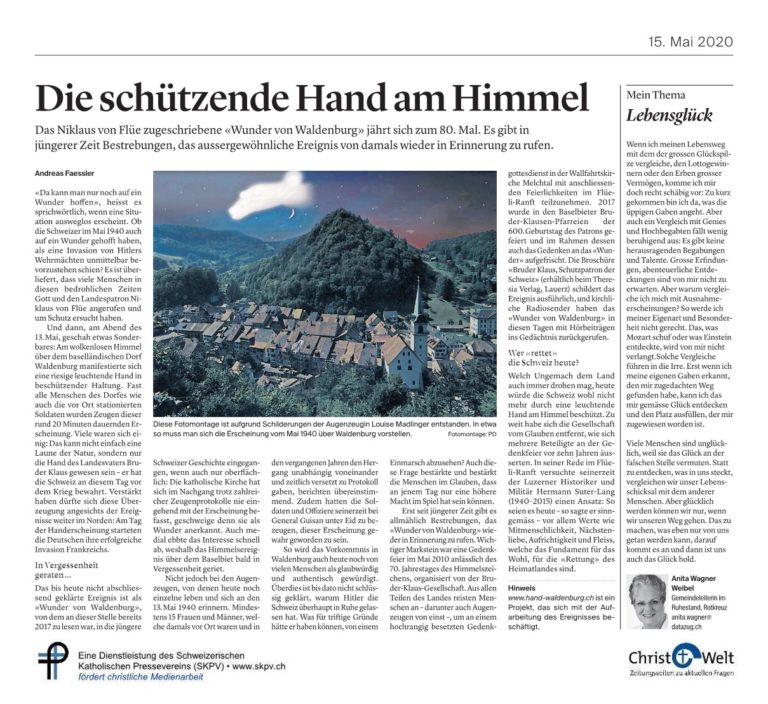 Die schützende Hand am Himmel