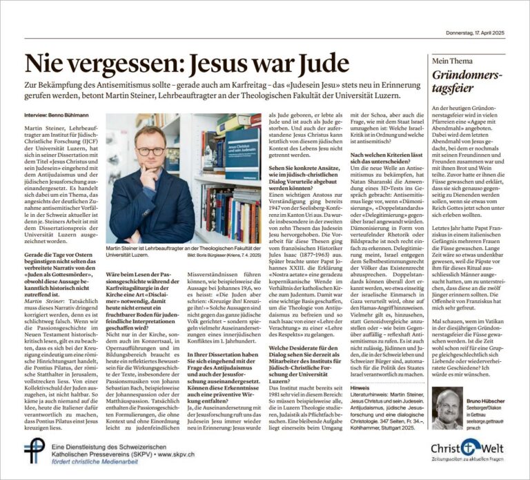 Nie vergessen: Jesus war Jude