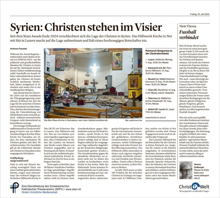 Syrien: Christen stehen im Visier