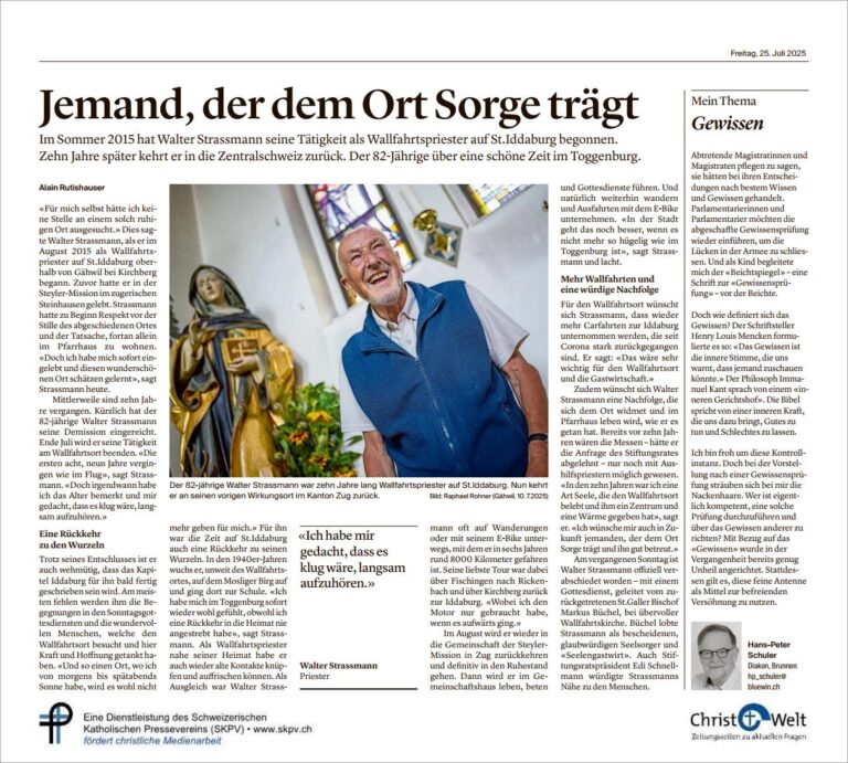 Jemand, der dem Ort Sorge trägt