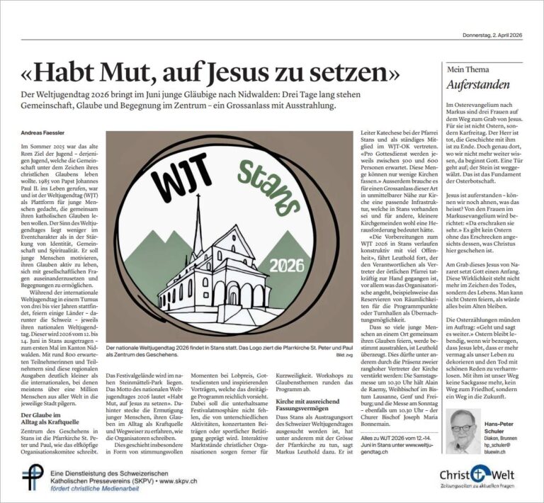 «Habt Mut, auf Jesus zu setzen»