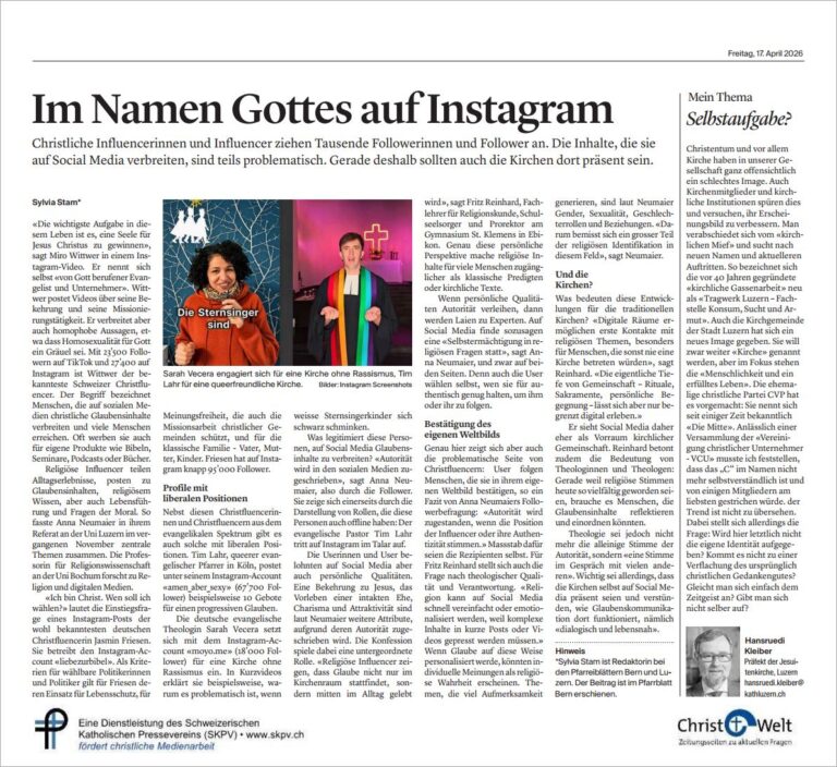Im Namen Gottes auf Instagram