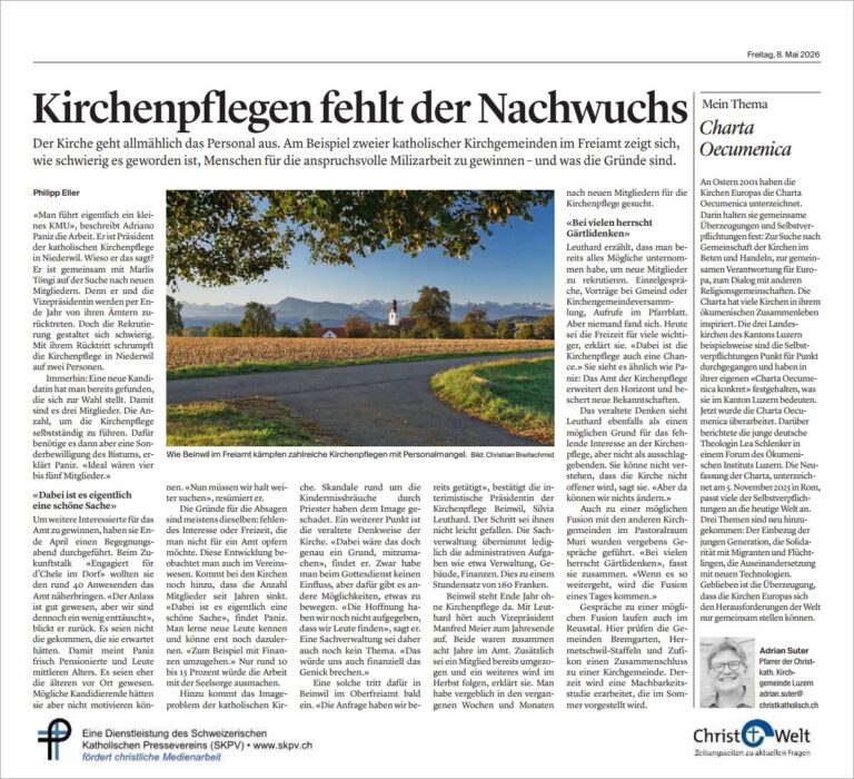 Kirchenpflegen fehlt der Nachwuchs