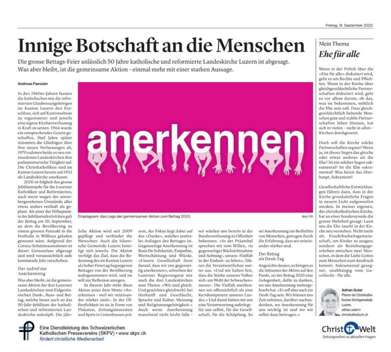 Innige Botschaft an die Menschen