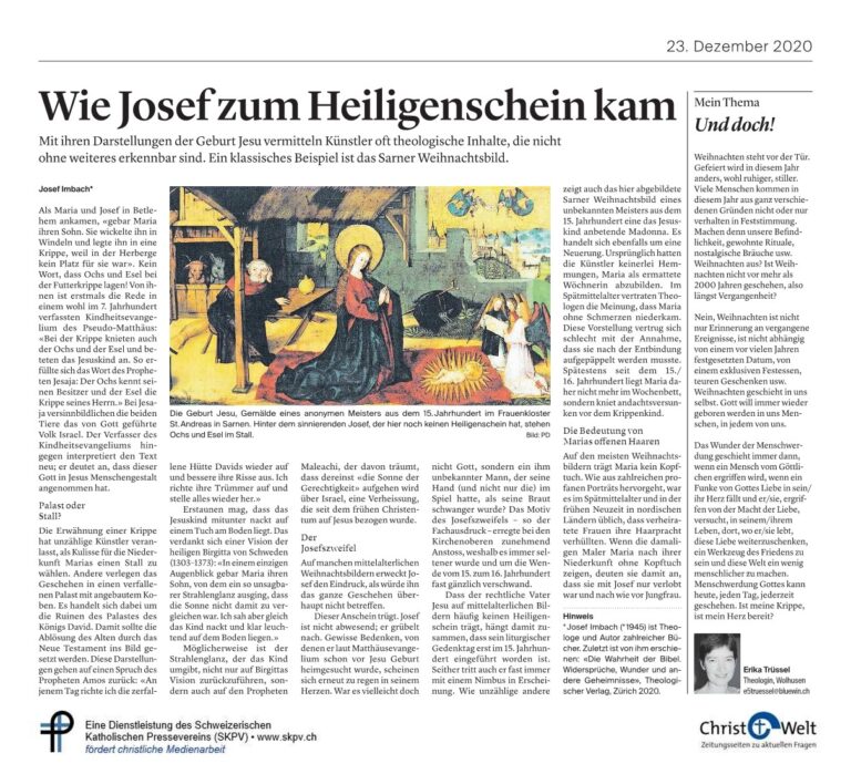 Wie Josef zum Heiligenschein kam