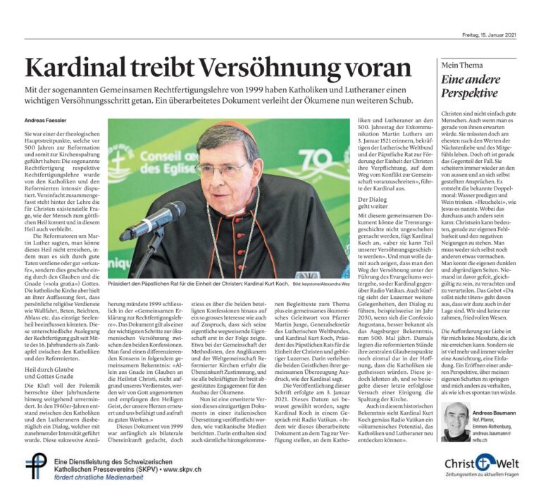 Kardinal treibt Versöhnung voran