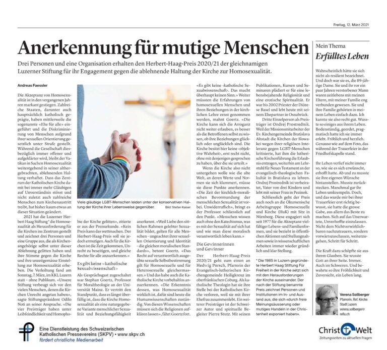 Anerkennung für mutige Menschen