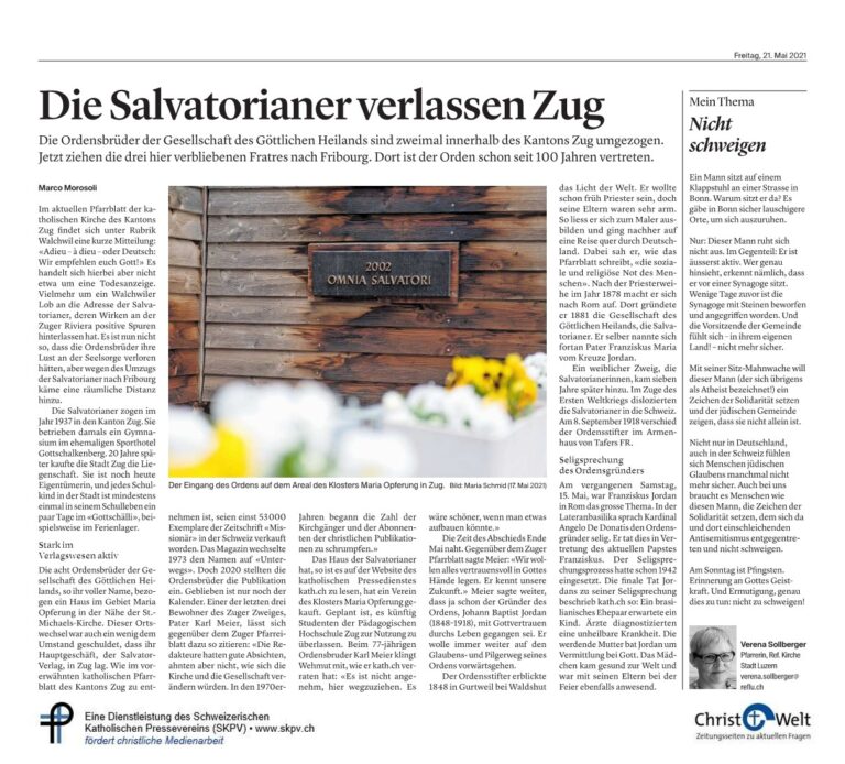 Die Salvatorianer verlassen Zug