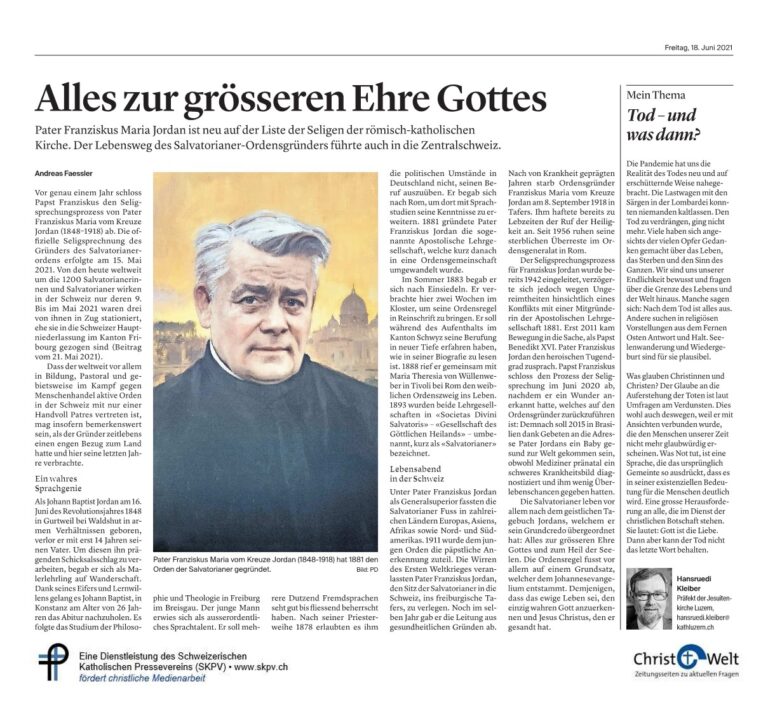 Alles zur grösseren Ehre Gottes