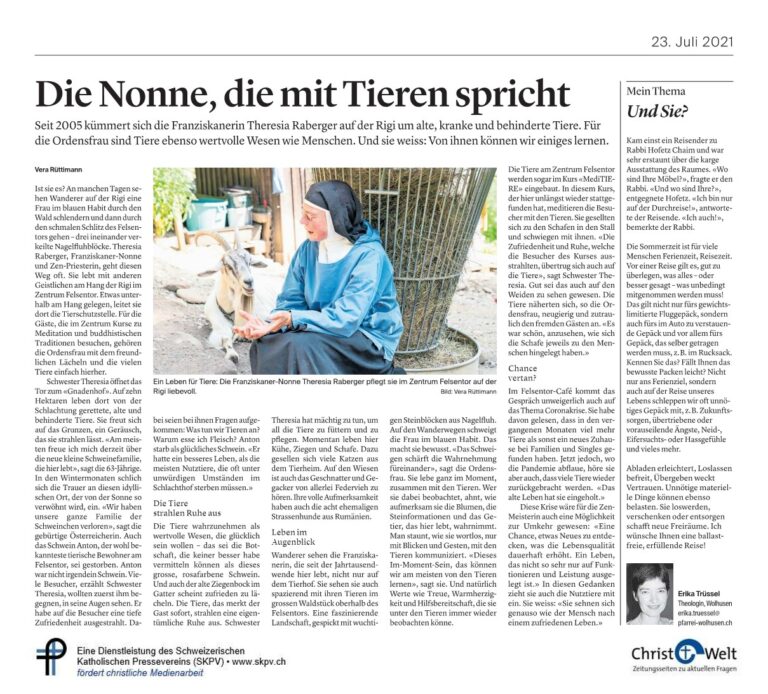Die Nonne, die mit Tieren spricht