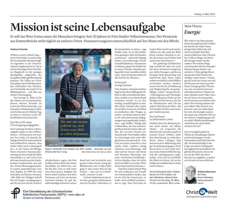 Mission ist seine Lebensaufgabe