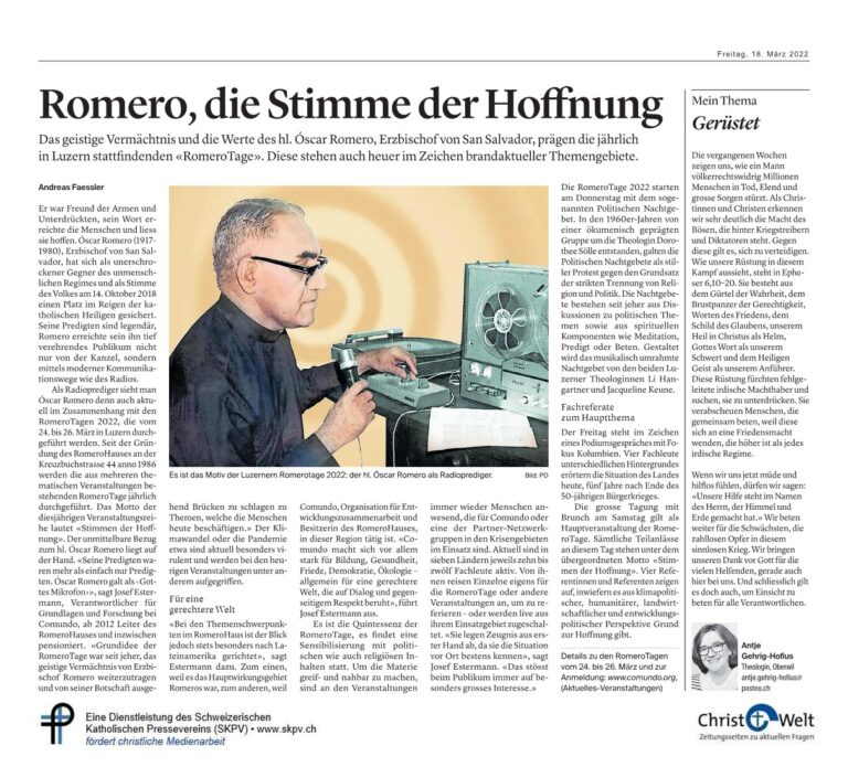 Romero, die Stimme der Hoffnung