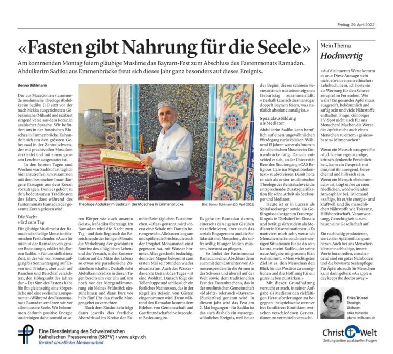 «Fasten gibt Nahrung für die Seele»