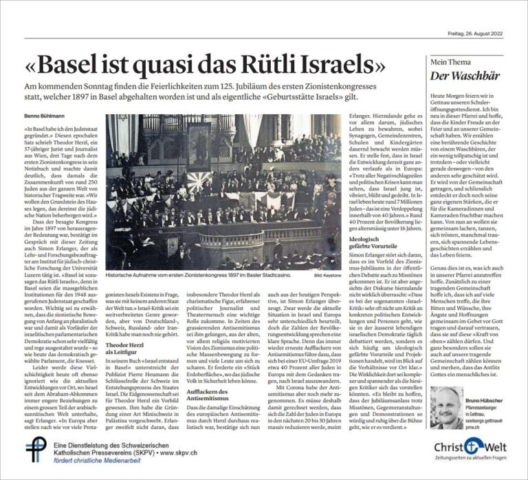 «Basel ist quasi das Rütli Israels»