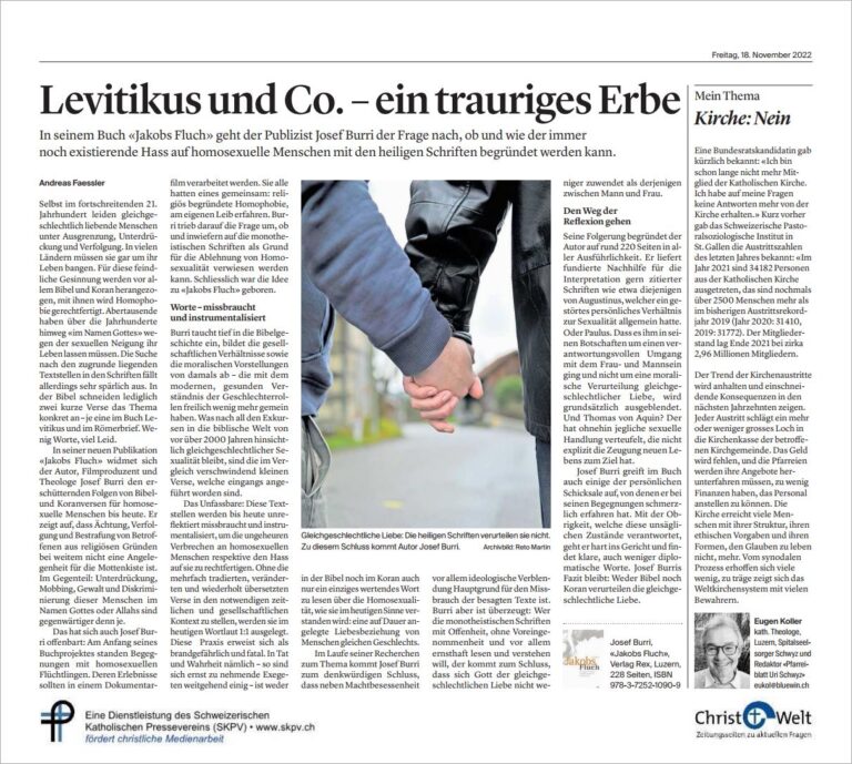 Levitikus und Co. – ein trauriges Erbe