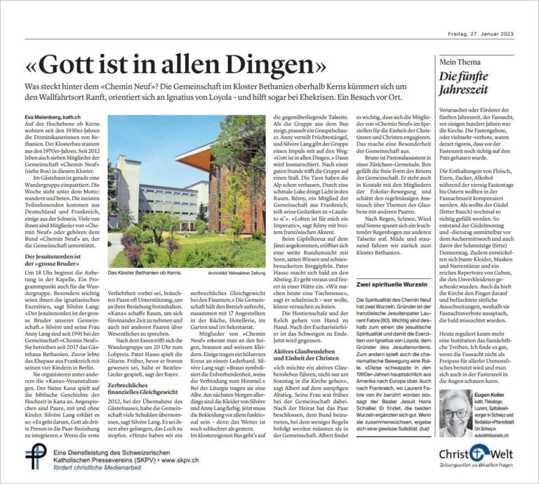 «Gott ist in allen Dingen»